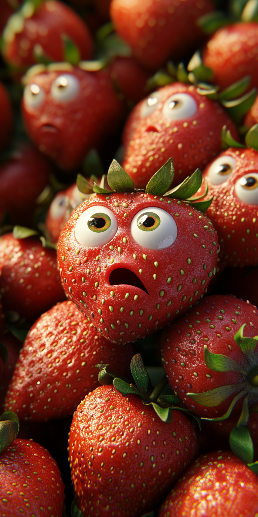 Fond d'écran mobile fraises peur 1