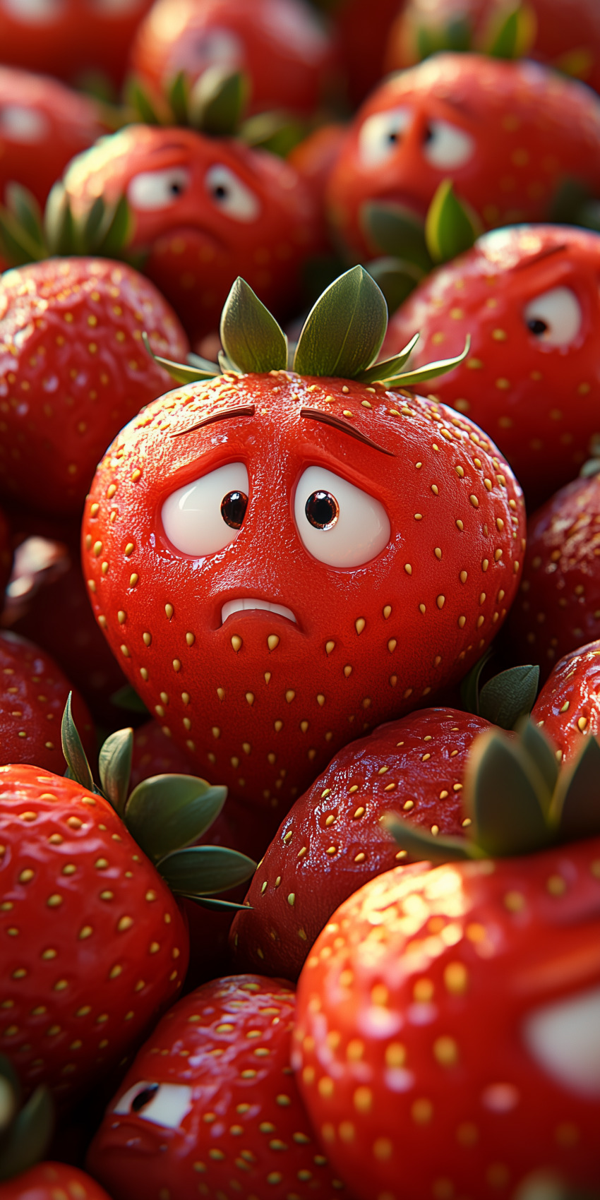 Fond d'écran mobile fraises peur 2