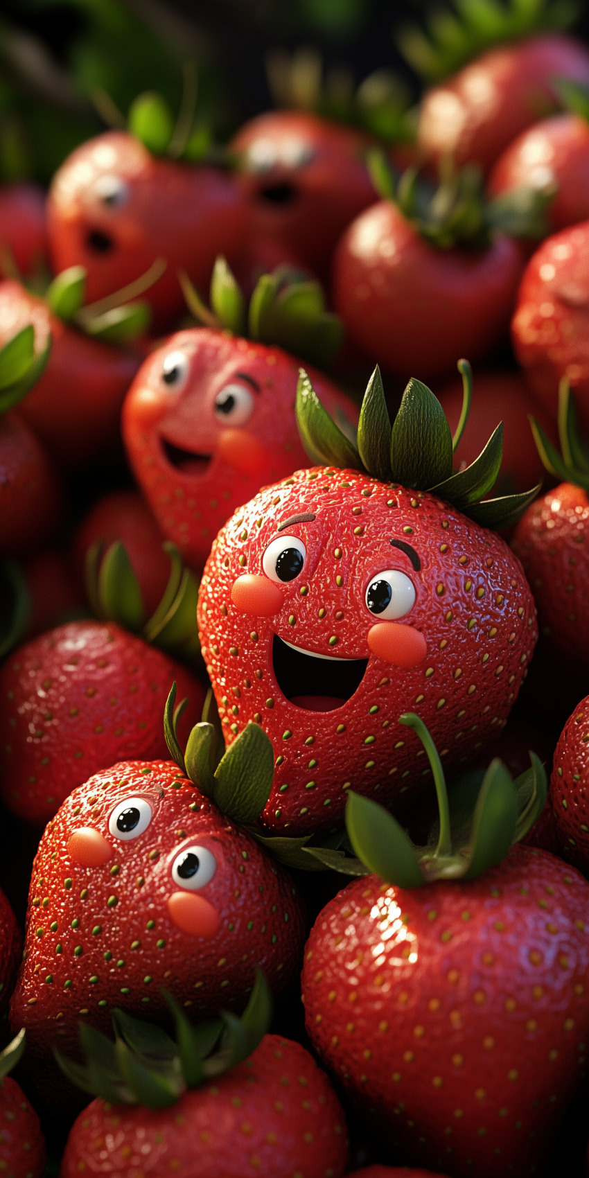 fond d ecran mobile fraises sourire 1