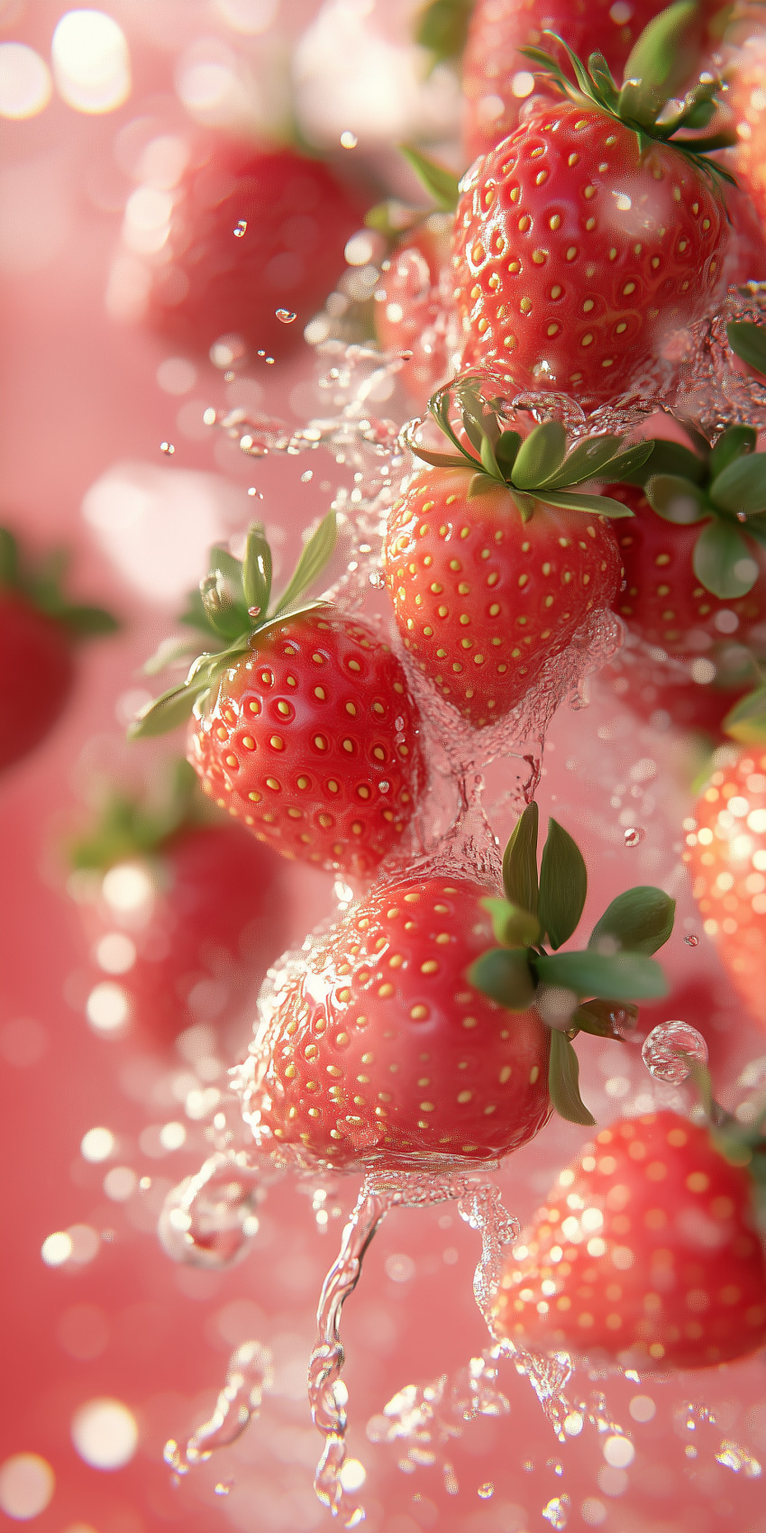 Fond d'écran mobile fraises splash eau 4