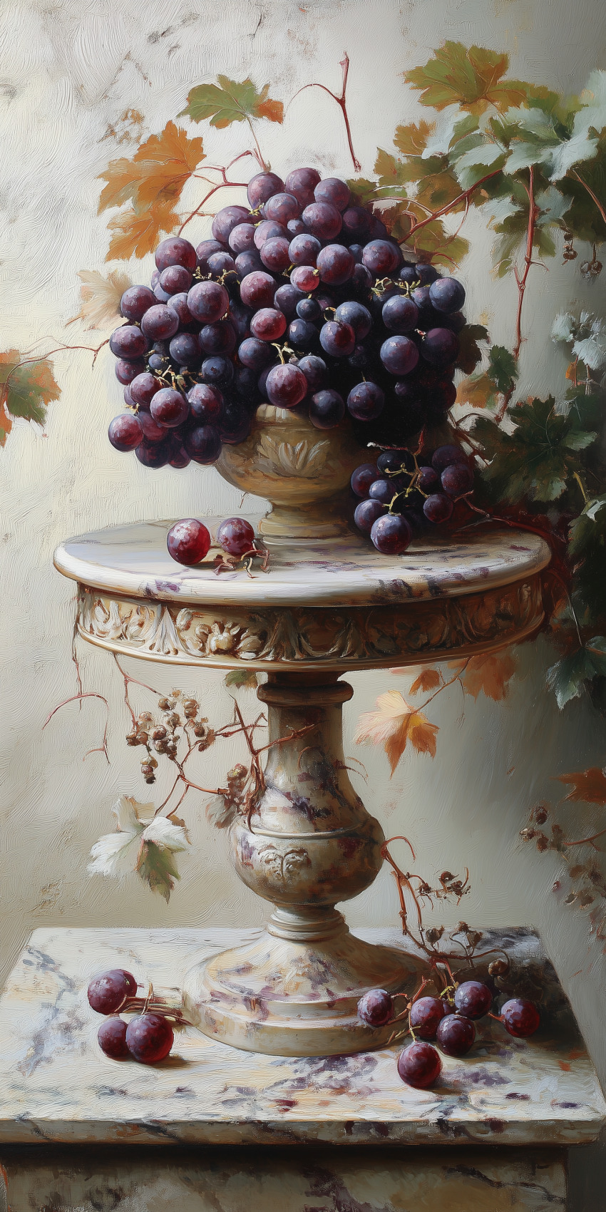 Fond d'écran raisin nature morte peinture 1