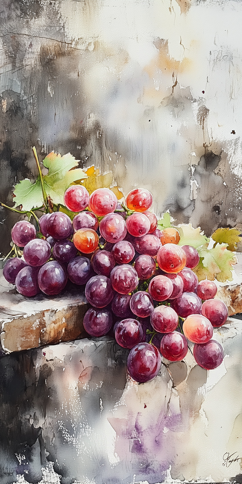 Fond d'écran raisin nature morte peinture 3