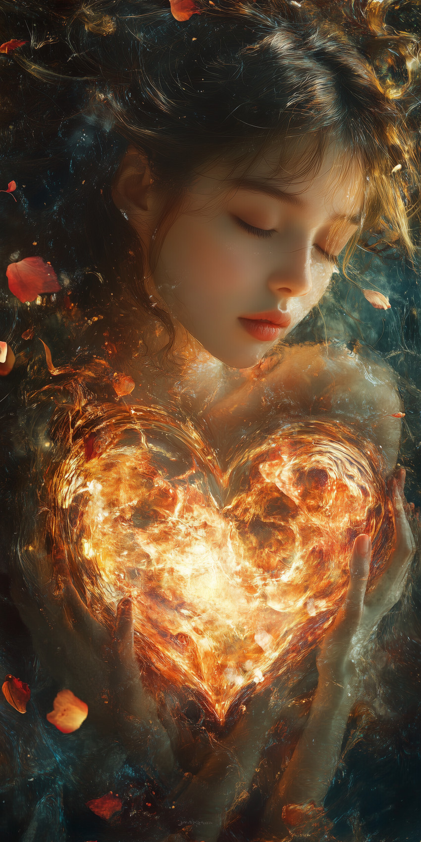 Fond d'écran amour coeur romantique romantisme femme 3