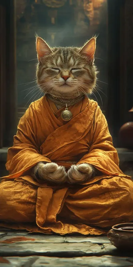 fond d ecran mobile animal meditation 1