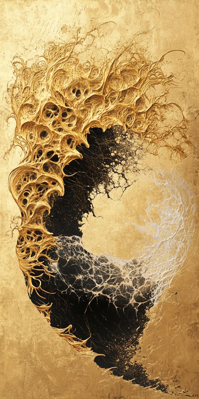 fond d ecran mobile abstrait creation noir et or par ange-lina 111