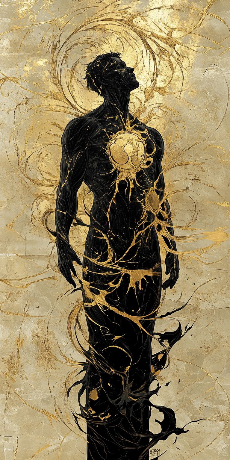 fond d ecran mobile abstrait creation noir et or par ange-lina 13