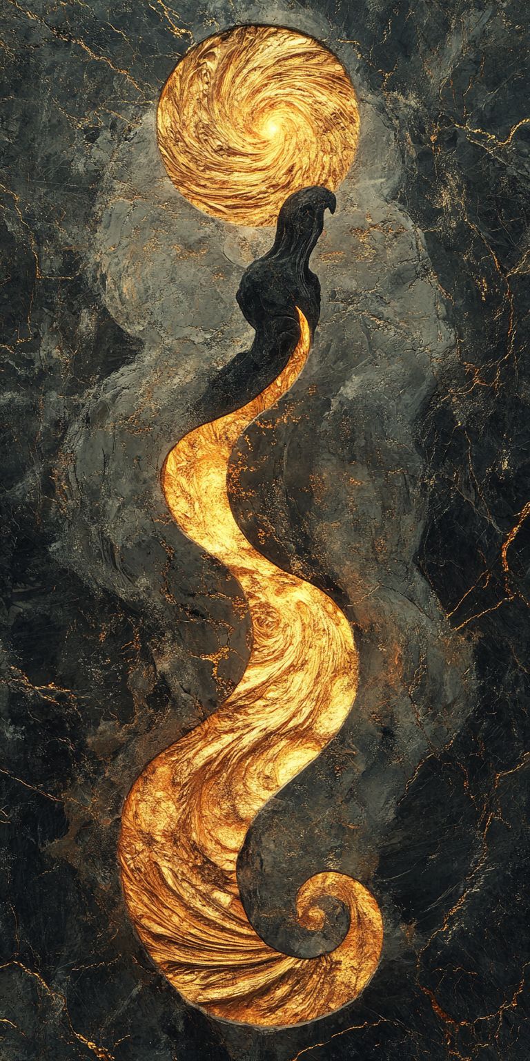 Fond d'écran mobile abstrait creation noir et or par ange lina 16