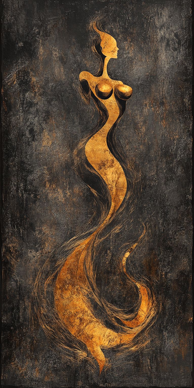 Fond d'écran mobile abstrait creation noir et or par ange lina 20