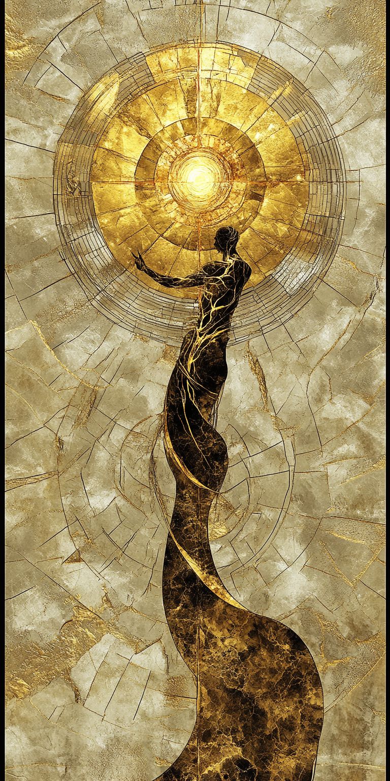 Fond d'écran mobile abstrait creation noir et or par ange lina 45