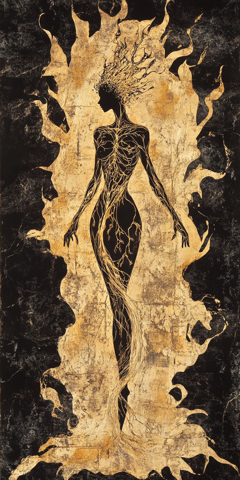 Fond d'écran mobile abstrait creation noir et or par ange lina 63