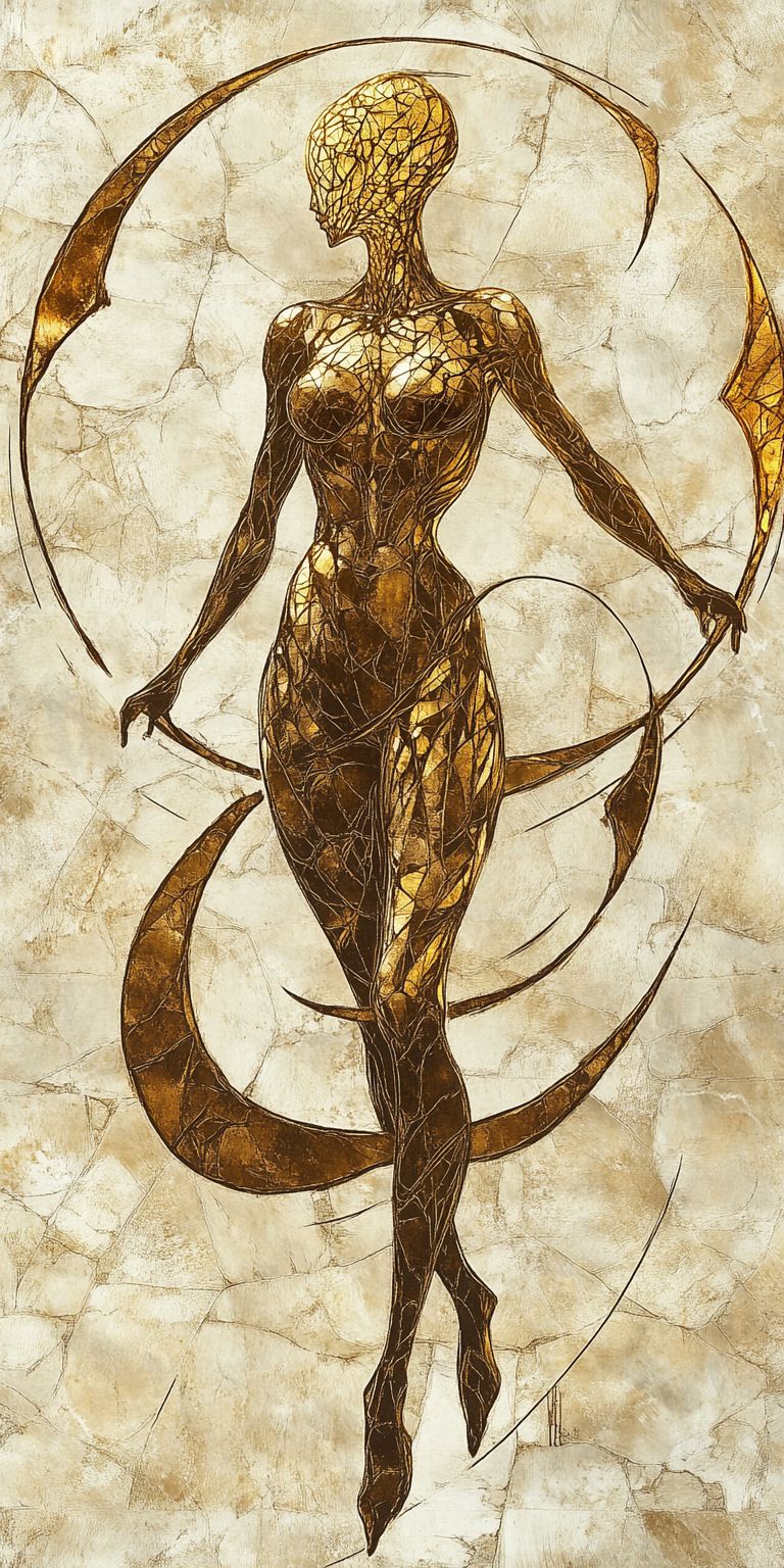 Fond d'écran mobile abstrait creation noir et or par ange lina 64