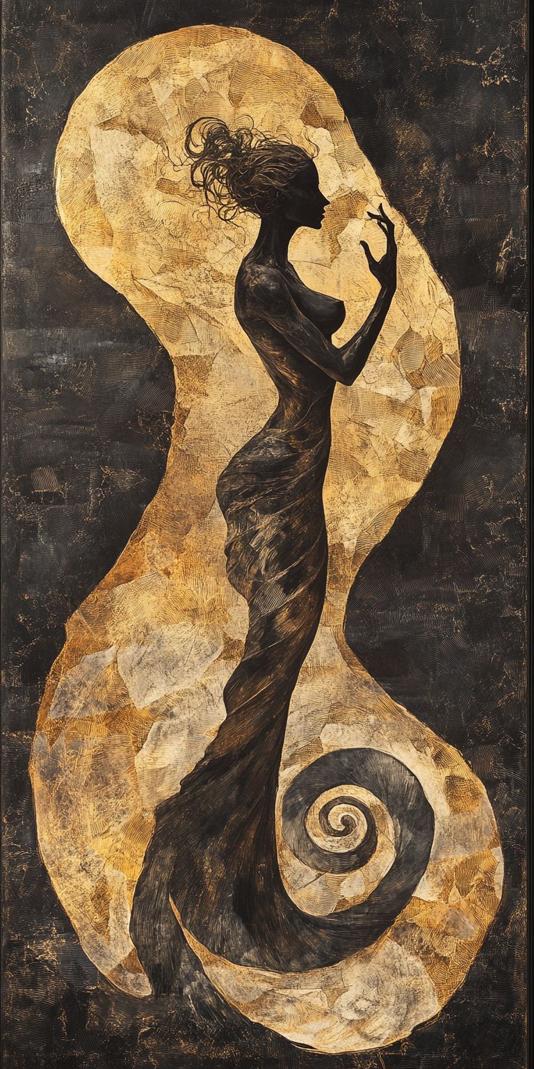 Fond d'écran mobile abstrait creation noir et or par ange lina 68