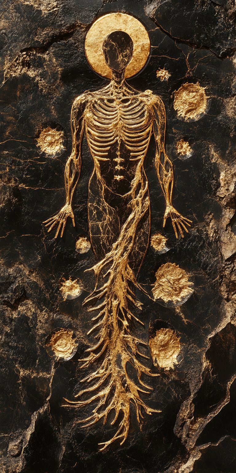 Fond d'écran mobile abstrait creation noir et or par ange lina 71