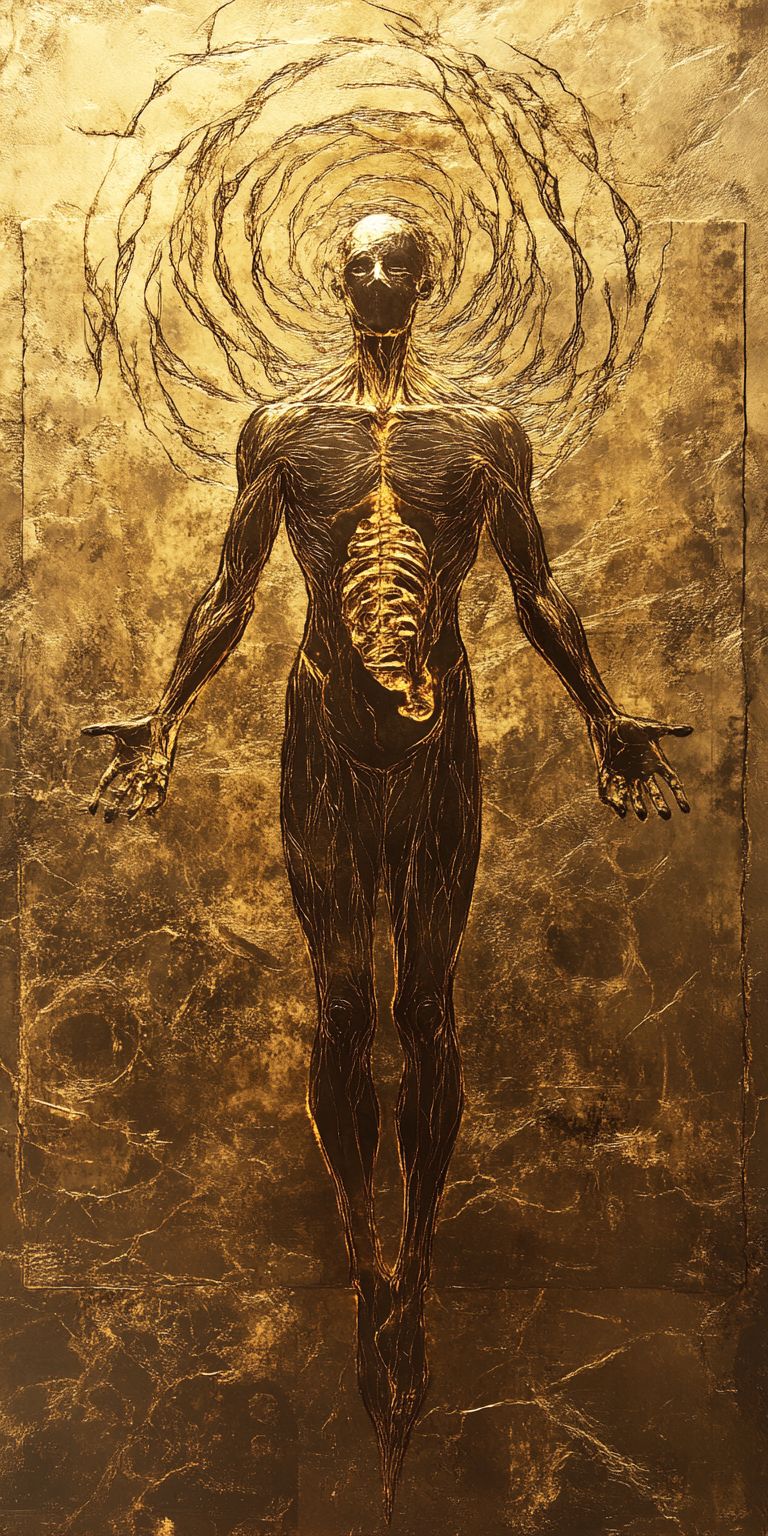 Fond d'écran mobile abstrait creation noir et or par ange lina 78