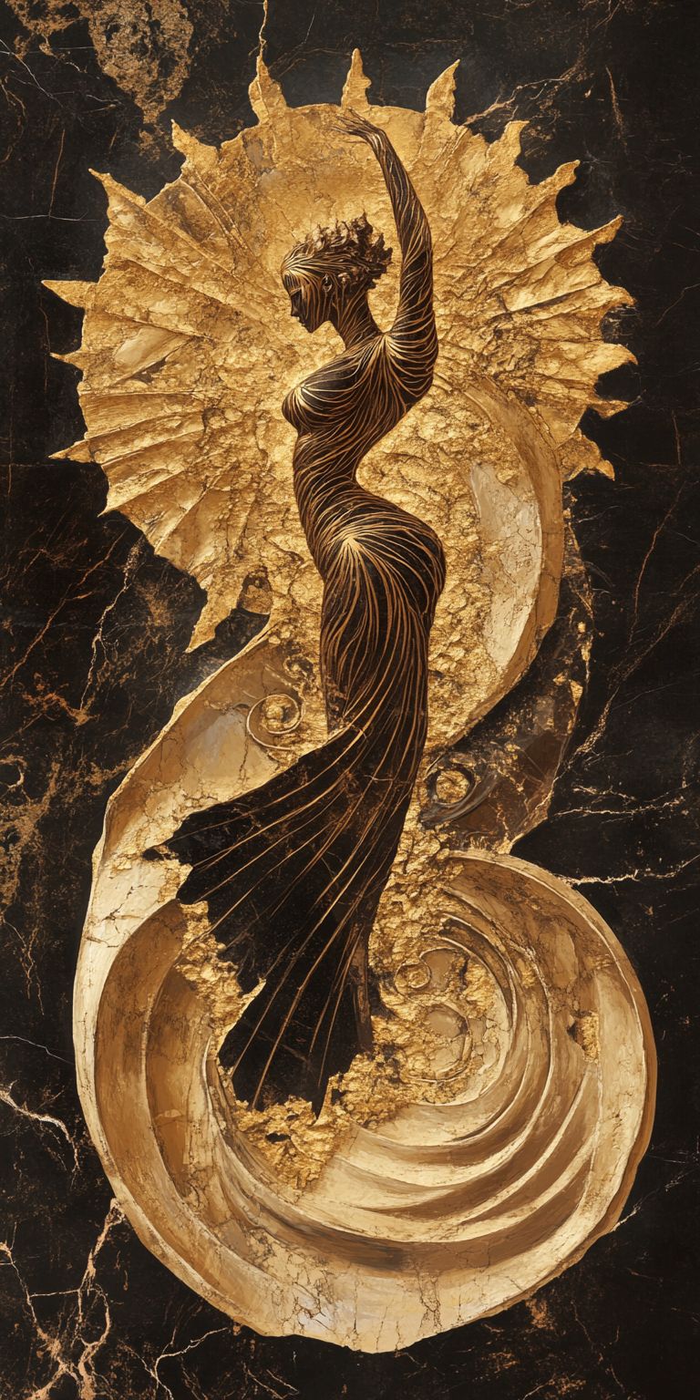 Fond d'écran mobile abstrait creation noir et or par ange lina 85