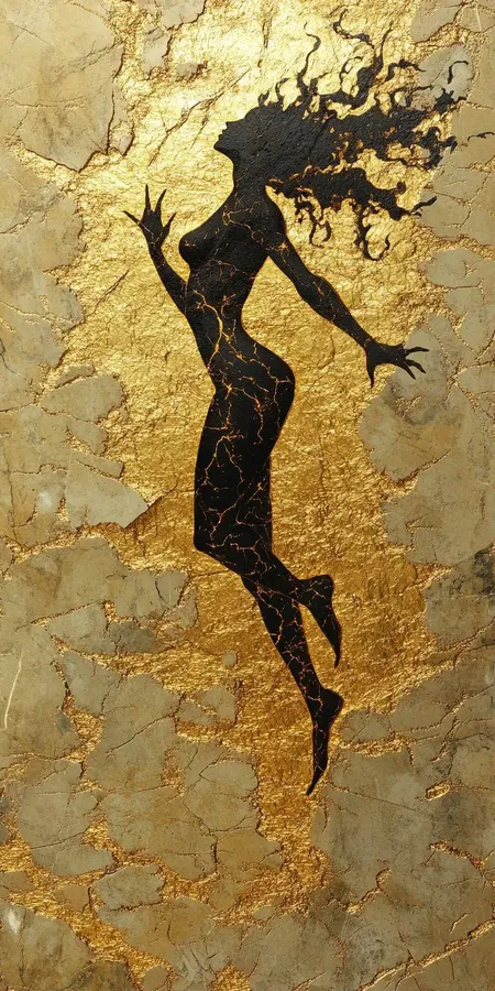 fond d ecran mobile abstrait creation noir et or par ange-lina 44