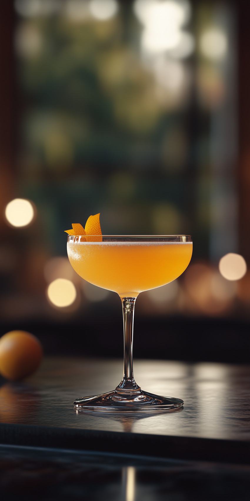 Fond d'écran Mobile Cocktail Ambré Lumineux : Ambiance Chic et Détails Scintillants