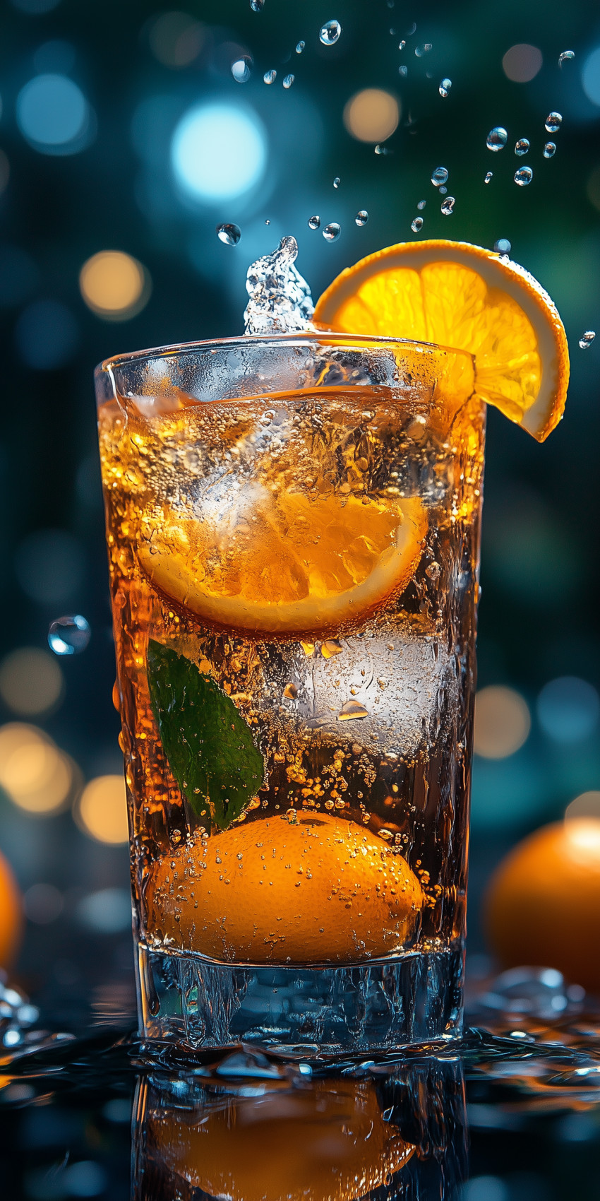 Fond d'écran Mobile Cocktail Agrumes Pétillant : Fraîcheur Intense et Bulles Éclatantes