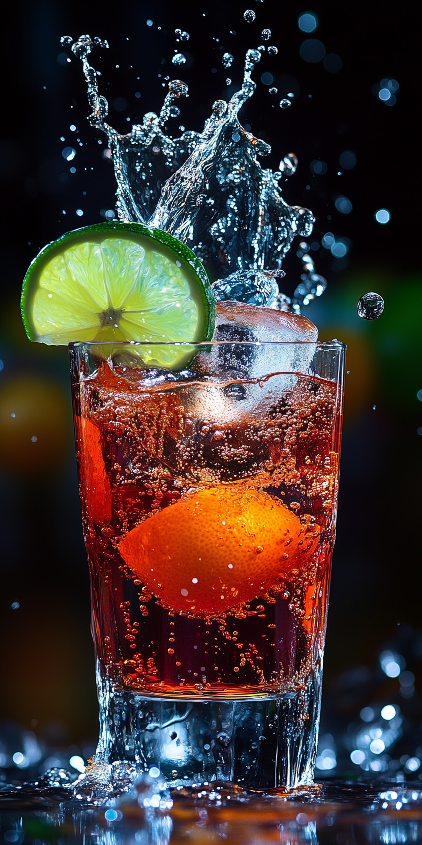 Fond d'écran Mobile Cocktail Agrumes Pétillant : Fraîcheur Intense et Bulles Éclatantes