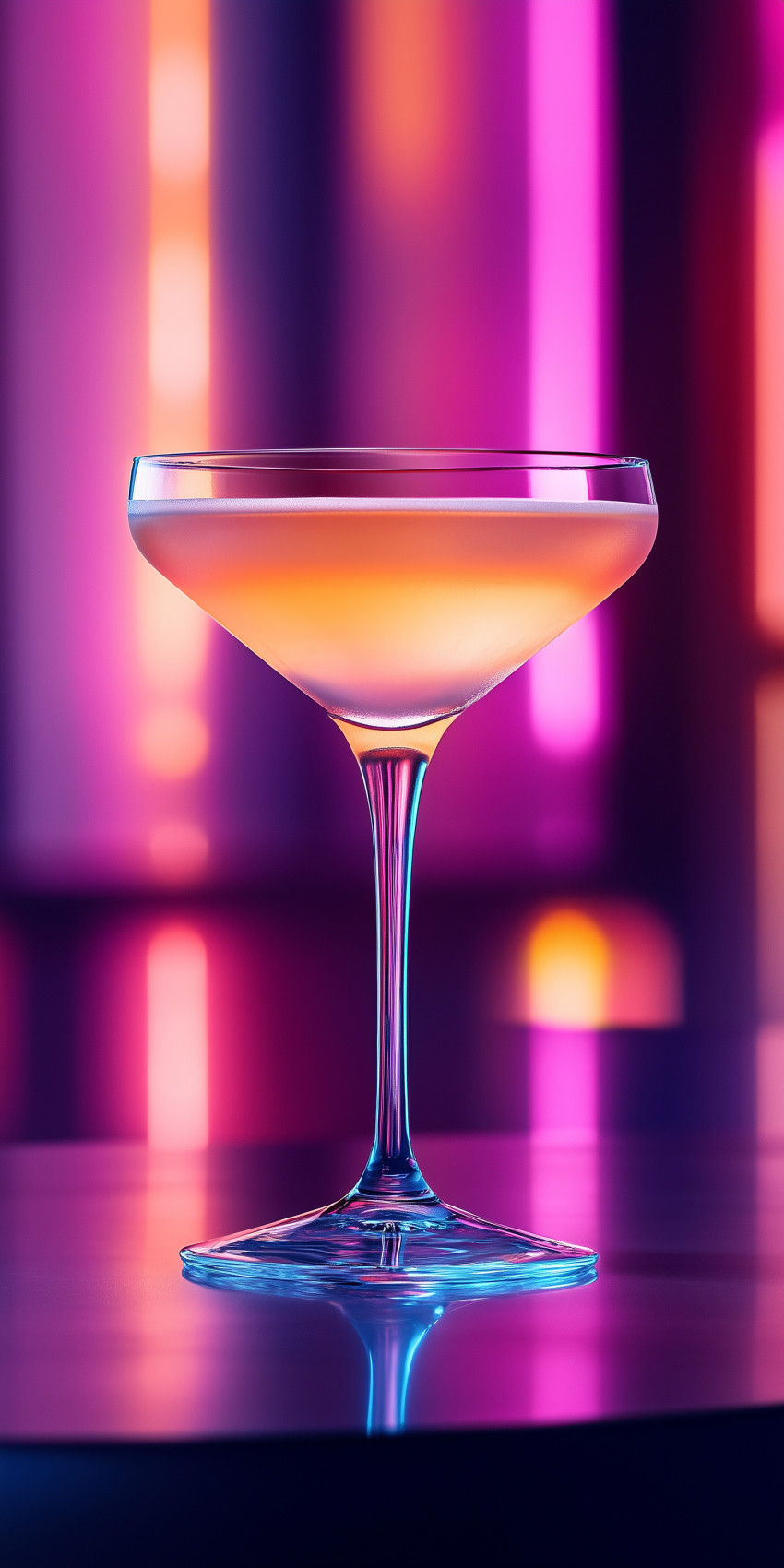 Fond d'écran Mobile Cocktail Ambré Lumineux : Ambiance Chic et Détails Scintillants