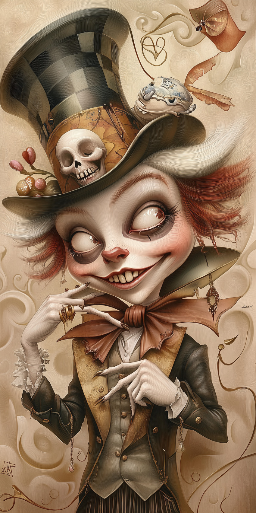 chapelier fou illustration d art dessin au crayon de couleur fantastique halloween 11