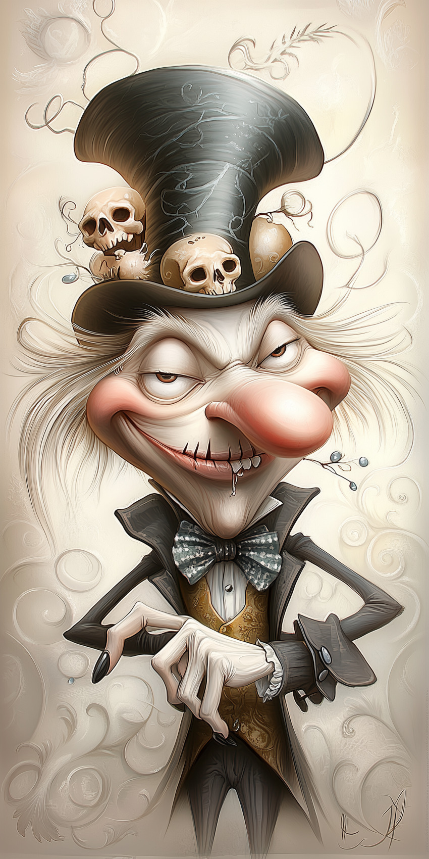 chapelier fou illustration d art dessin au crayon de couleur fantastique halloween 3