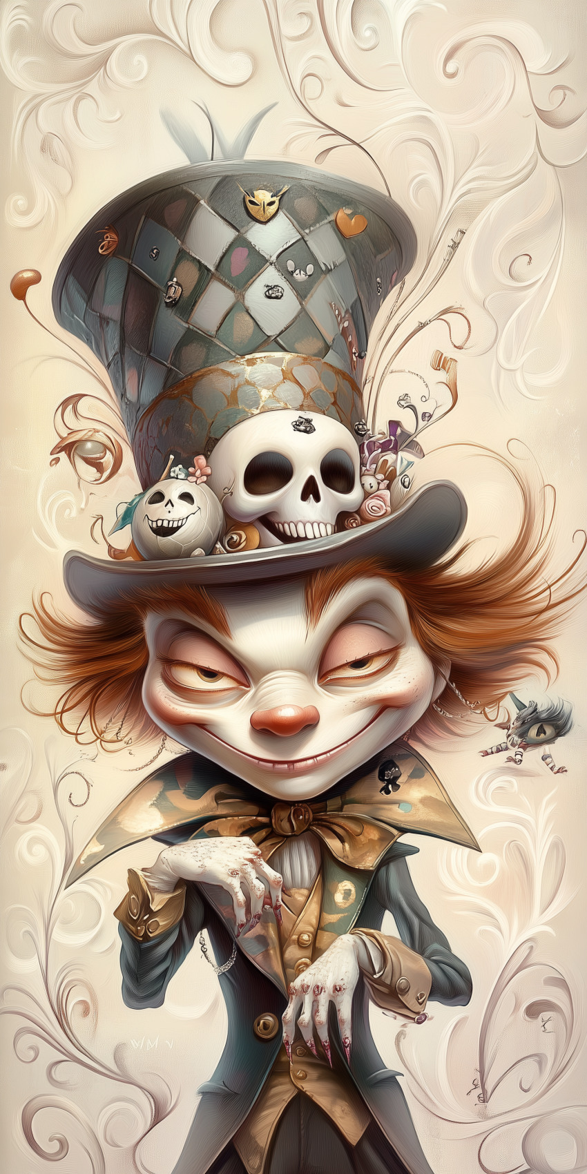 chapelier fou illustration d art dessin au crayon de couleur fantastique halloween 7