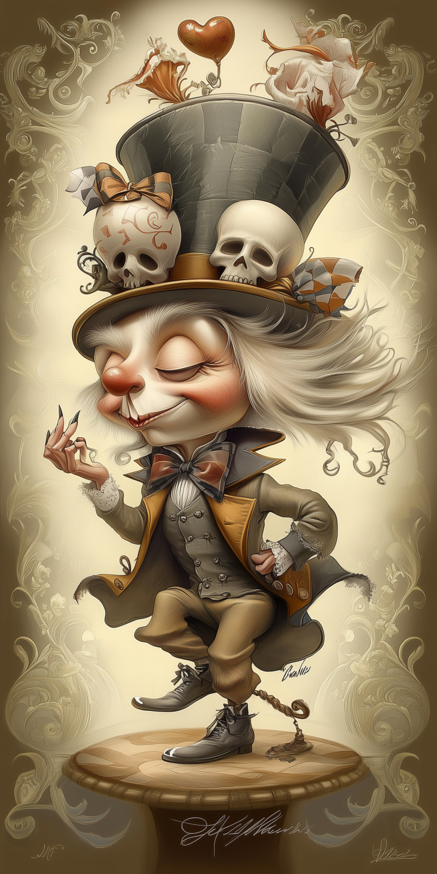 Chapelier fou illustration d'art dessin au crayon de couleur fantastique halloween 8