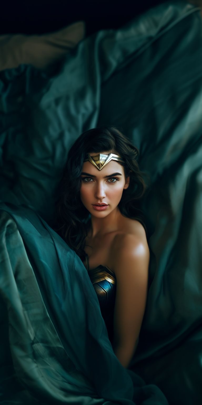 Fond d'écran Mobile Wonder Woman Gal Gadot Vert Émeraude Sensuel DC : Beauté Mystérieuse