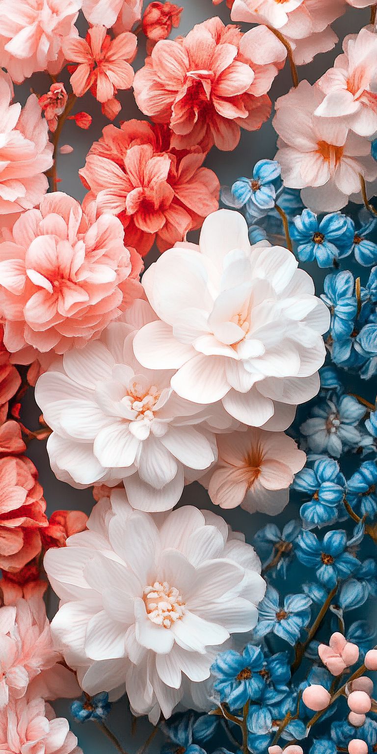 Fond d'écran Mobile Fleurs Pastel : Douceur et Harmonie Printanière