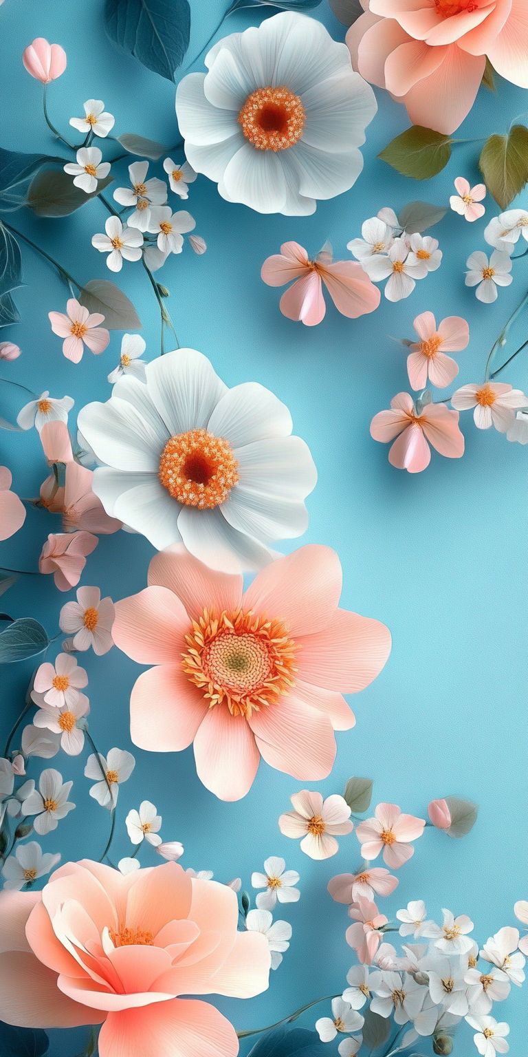 Fond d'écran Mobile Fleurs Pastel : Élégance et Douceur Printanière