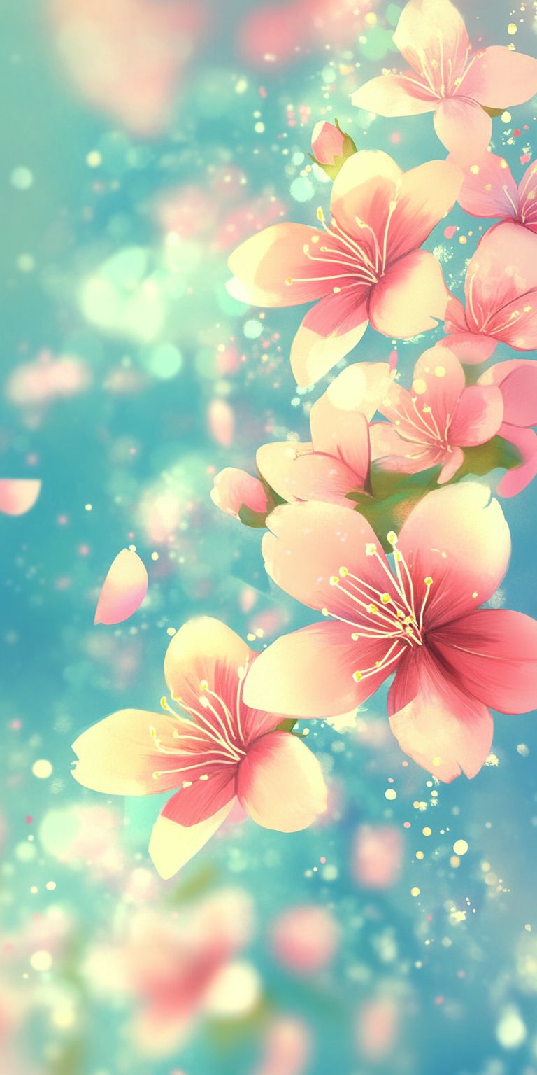 Fond d'écran Mobile Fleurs de Cerisier : Douceur et Éclat Printanier