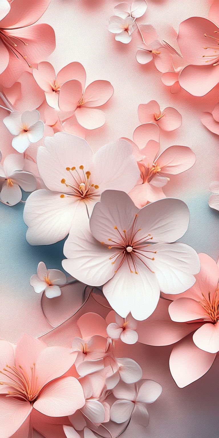 Fond d'écran Mobile Fleurs Pastel : Douceur et Harmonie Printanière