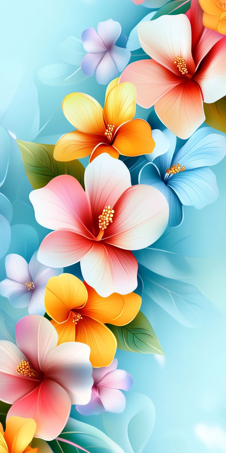 Fond d'écran Mobile Fleurs Exotiques : Harmonie de Couleurs et de Lumière