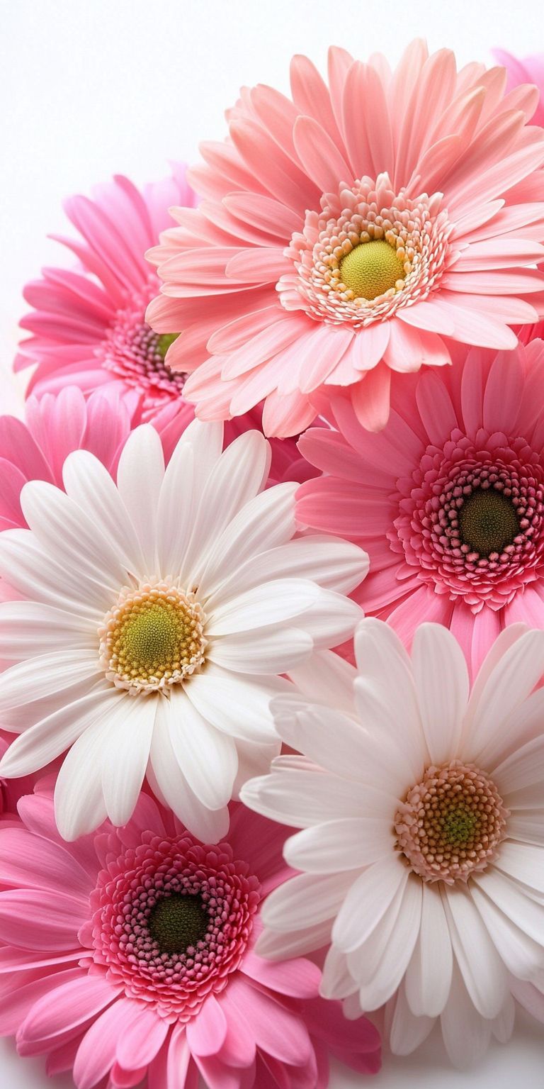Fond d'écran Mobile Gerberas : Douceur Rosée et Éclat Lumineux
