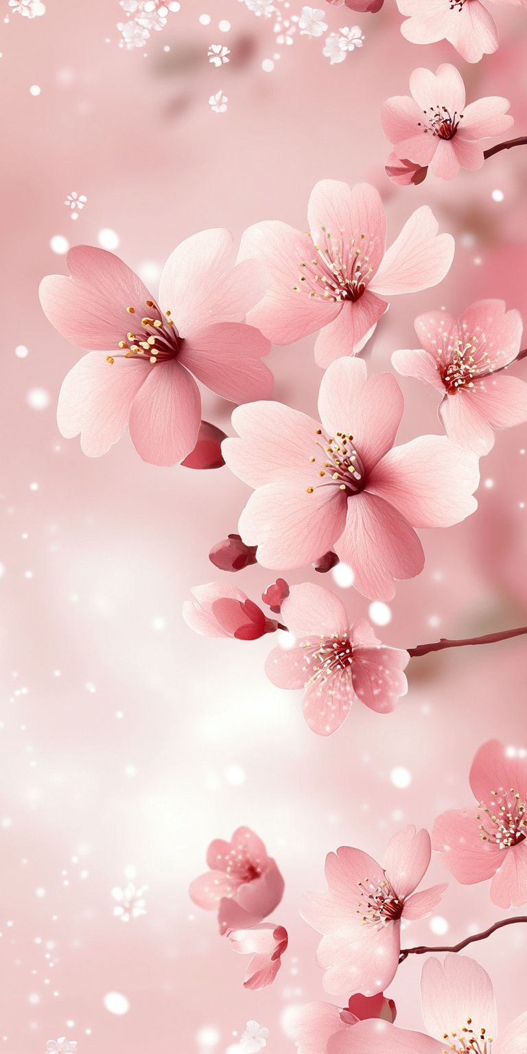 Fond d'écran Mobile Fleurs de Cerisier : Douceur Printanière et Éclat Rosé