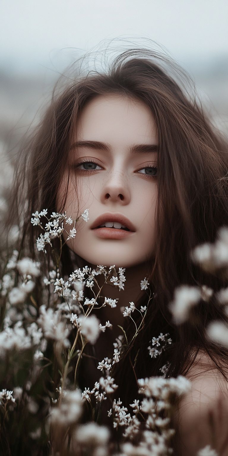 Fond d'écran belle femme dans les fleurs pour mobile 28