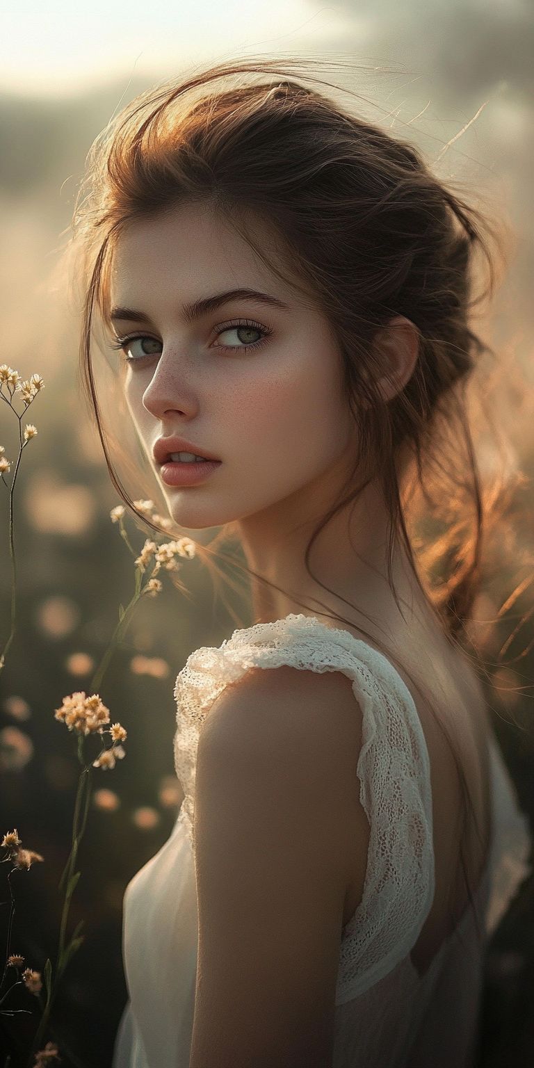 Fond d'écran belle femme dans les fleurs pour mobile 70