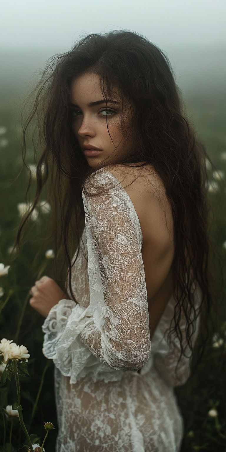 fond d ecran belle femme dans les fleurs pour mobile 78