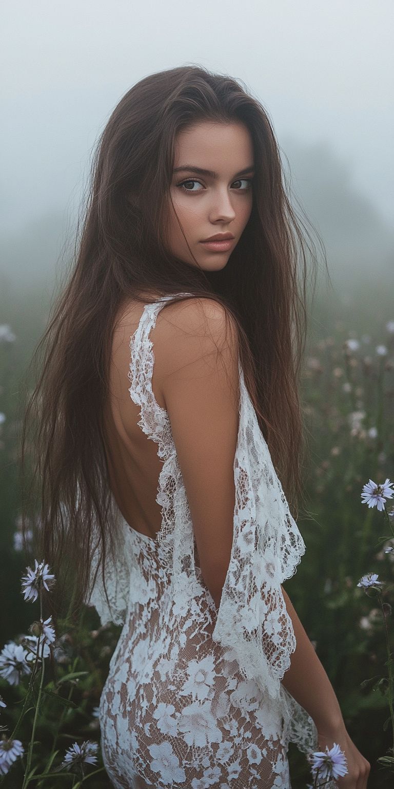Fond d'écran belle femme dans les fleurs pour mobile 81