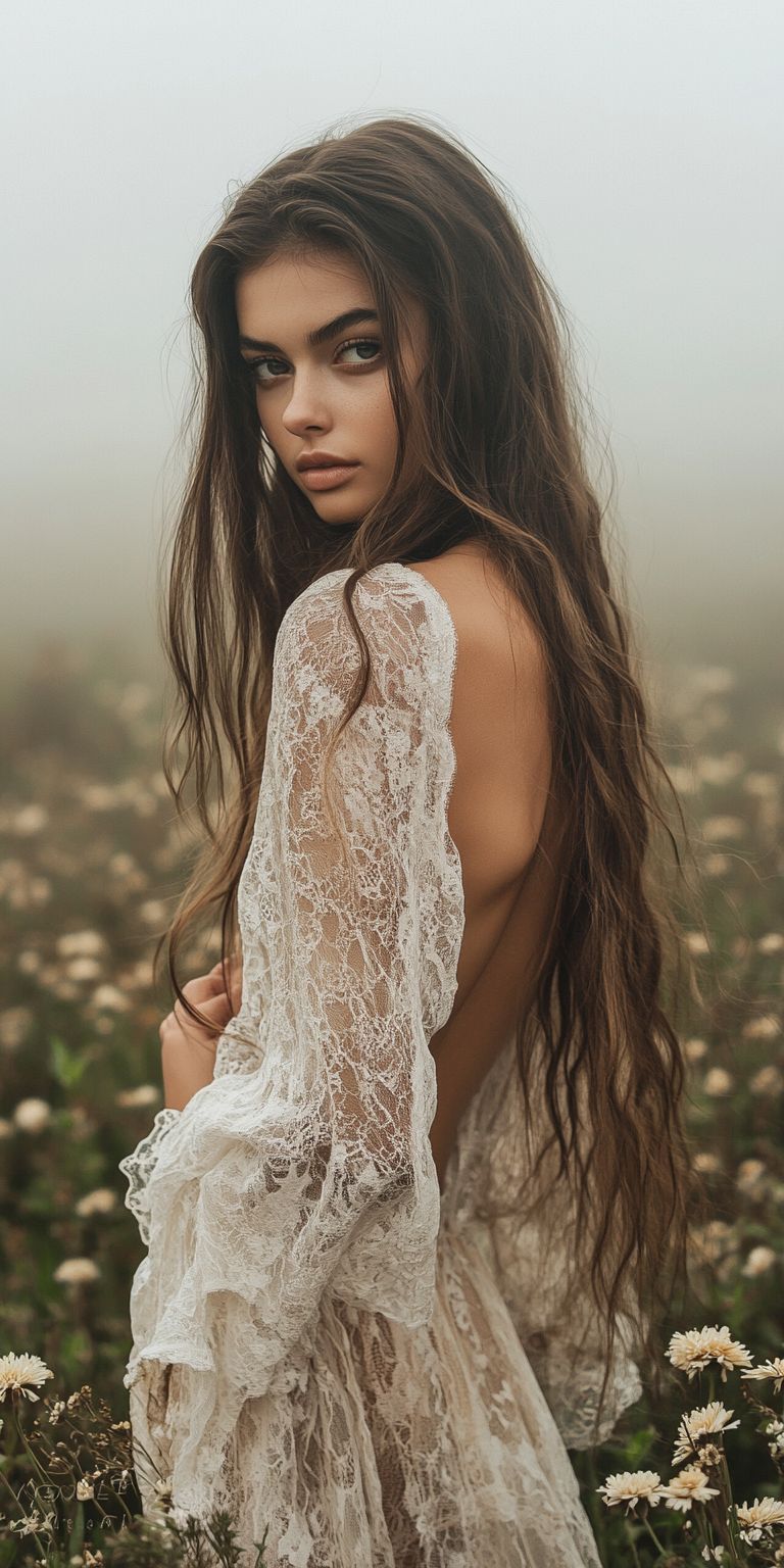 Fond d'écran belle femme dans les fleurs pour mobile 85