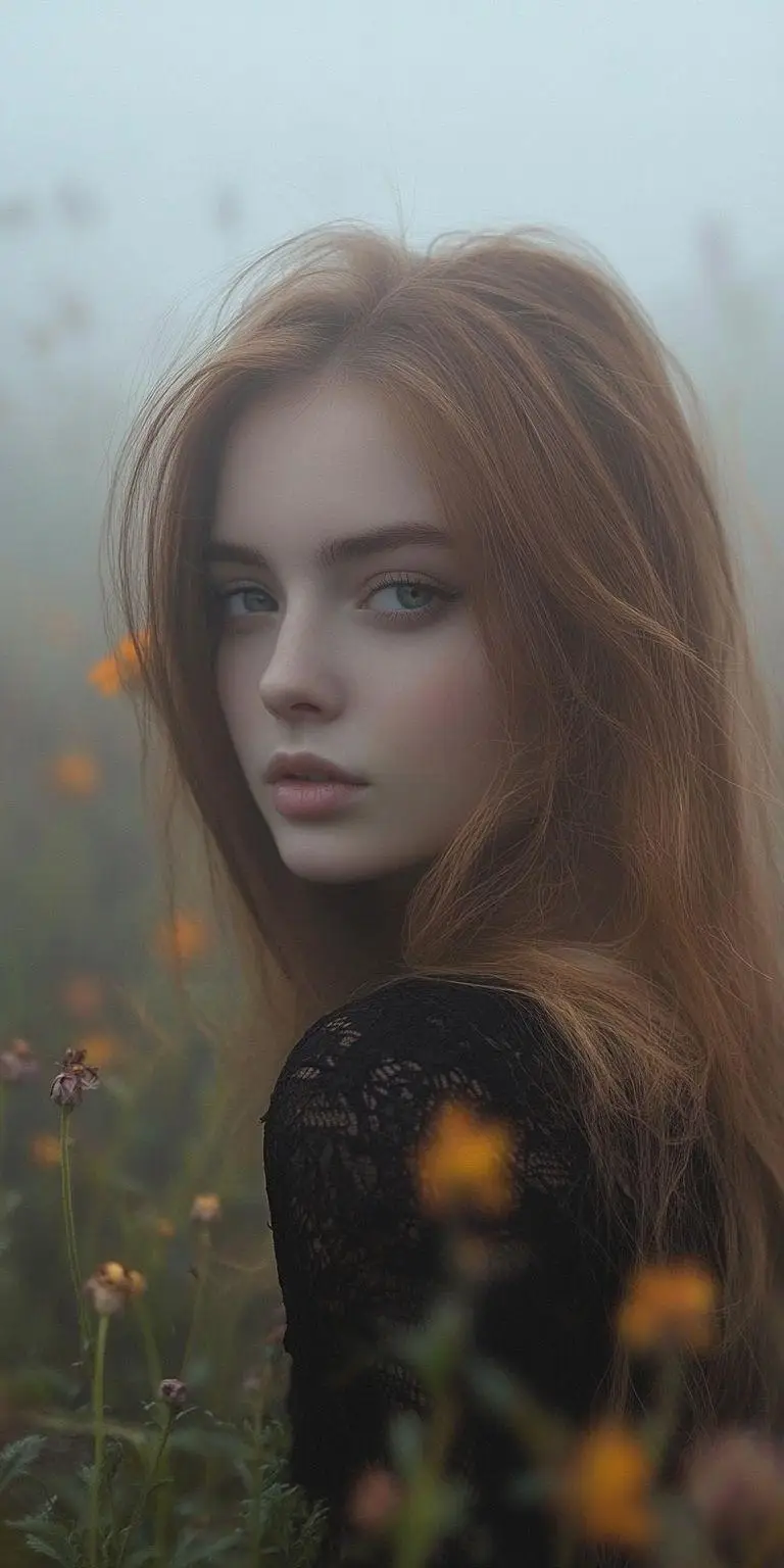 fond d ecran belle femme dans les fleurs pour mobile 38