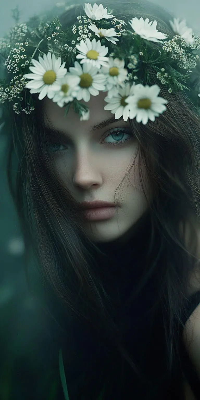 fond d ecran belle femme dans les fleurs pour mobile 55