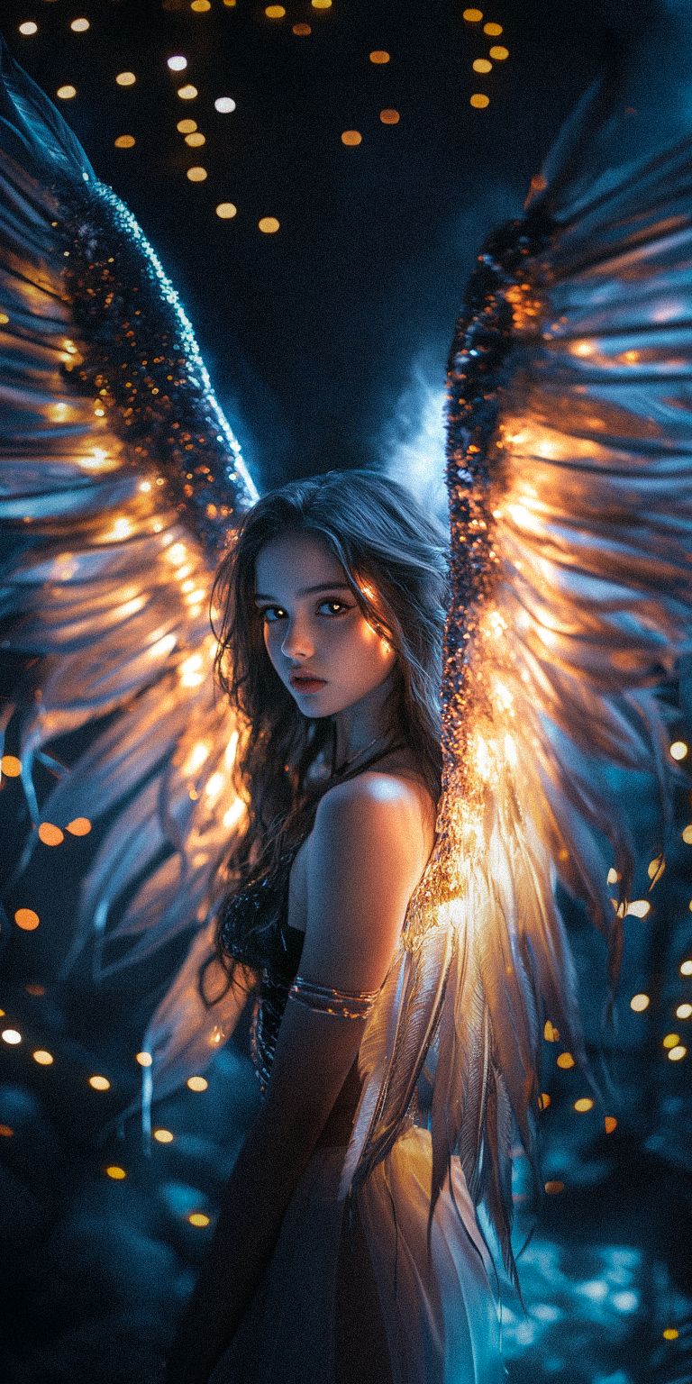 Fond d'écran techno angel pour mobile 100