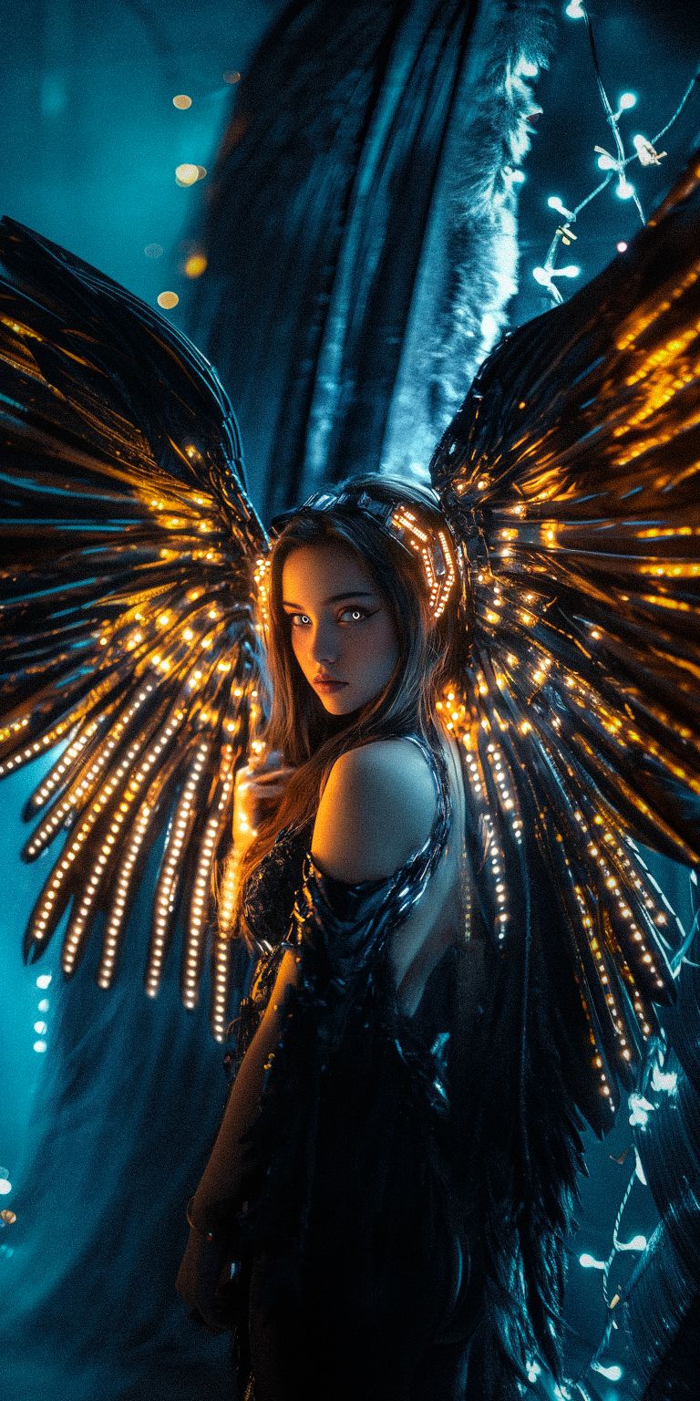 Fond d'écran techno angel pour mobile 80