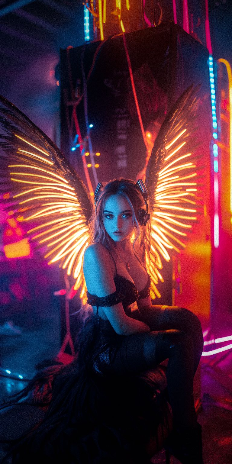 Fond d'écran techno angel pour mobile 96