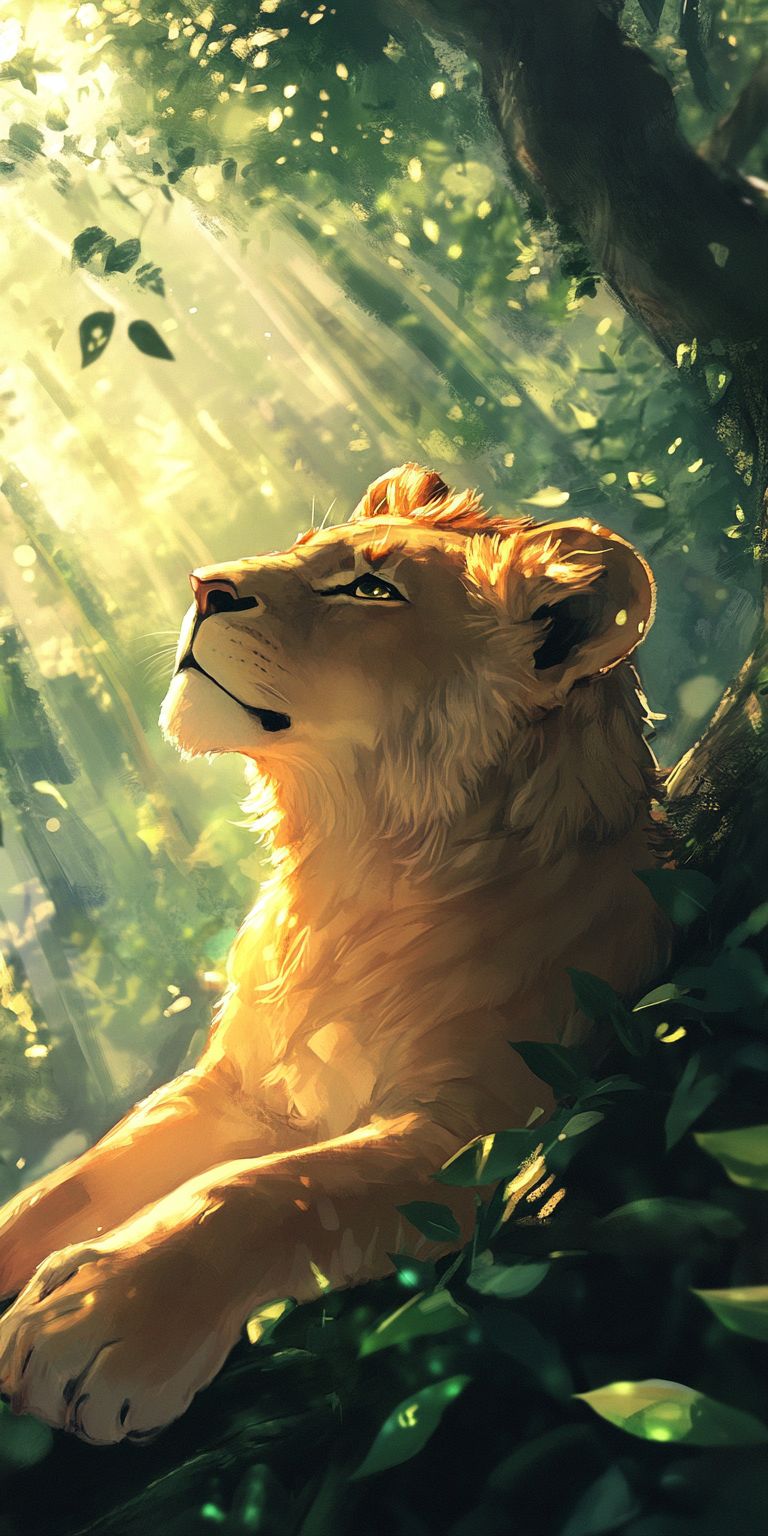 Fond d'écran lion pour mobile 32