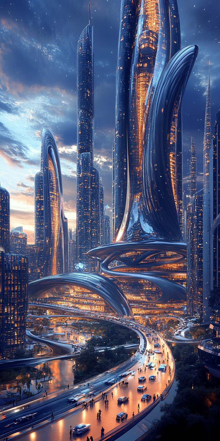 Fond d'écran monde futuriste pour mobile 11