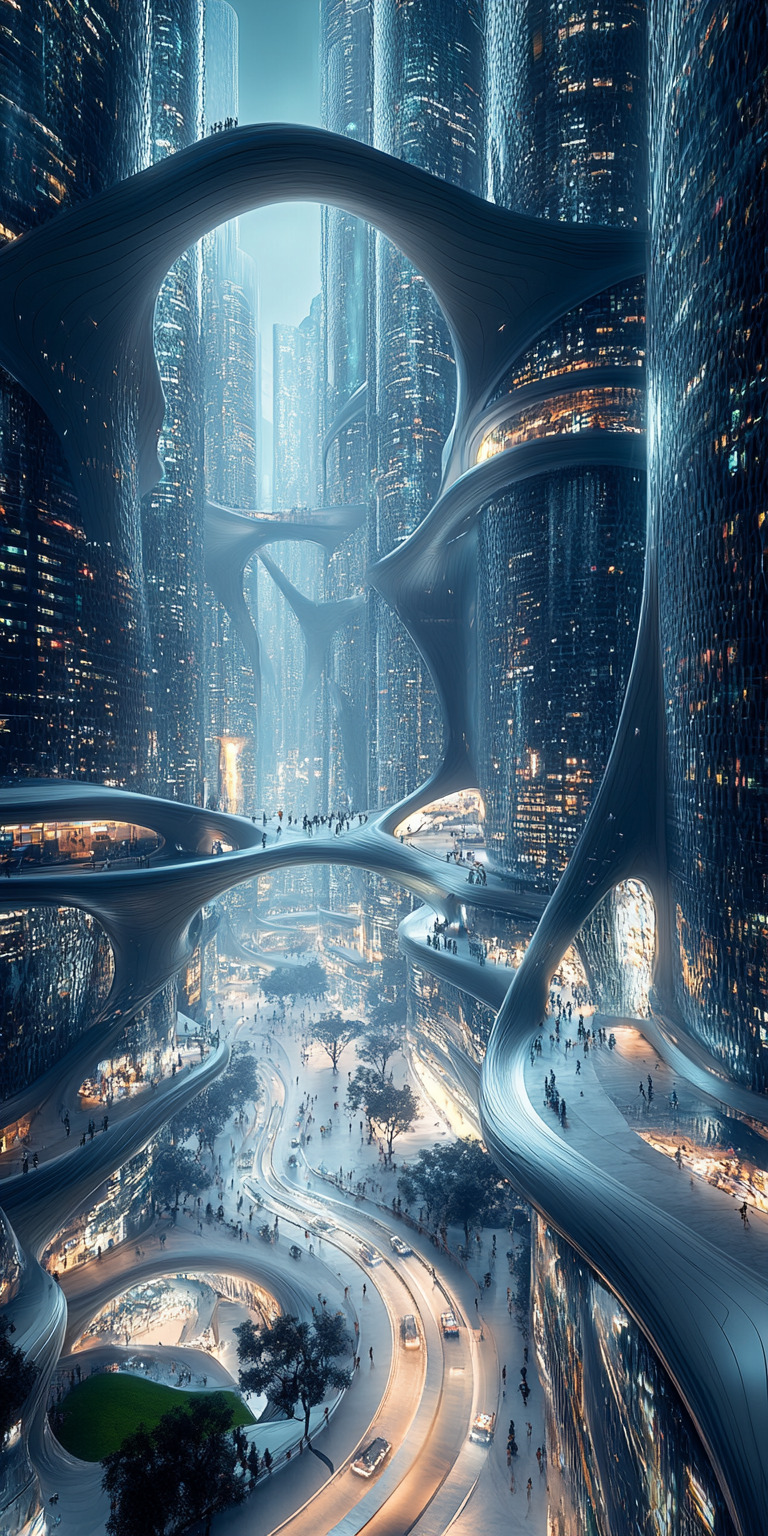 Fond d'écran monde futuriste pour mobile 12