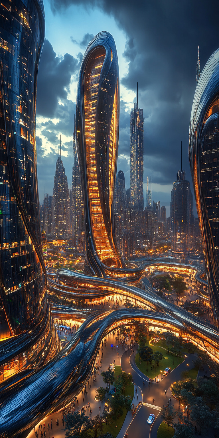 Fond d'écran monde futuriste pour mobile 16